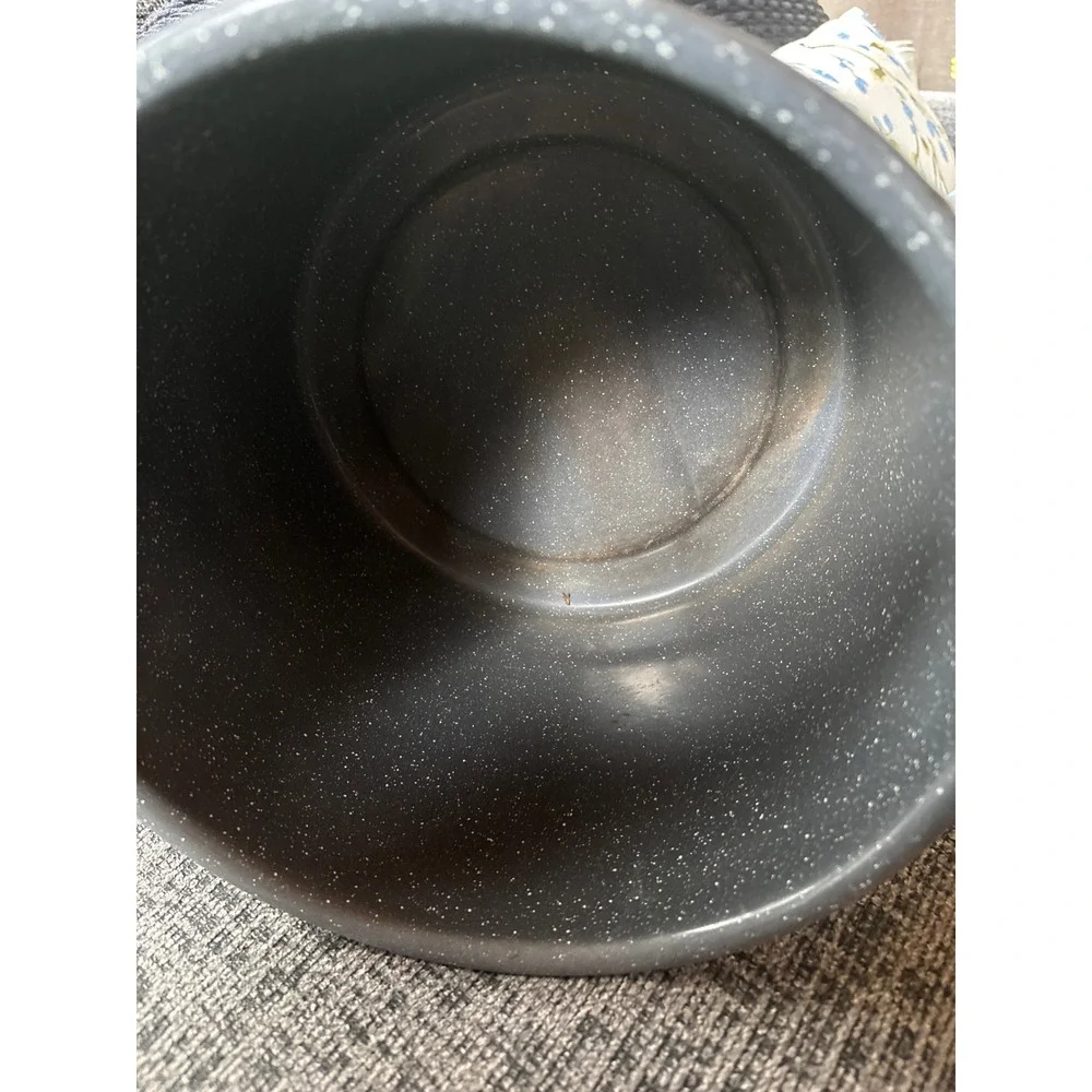 Vintage Grey Speckled Granite Ware Enamel Steamer Pot Set with Lid 3 Piece